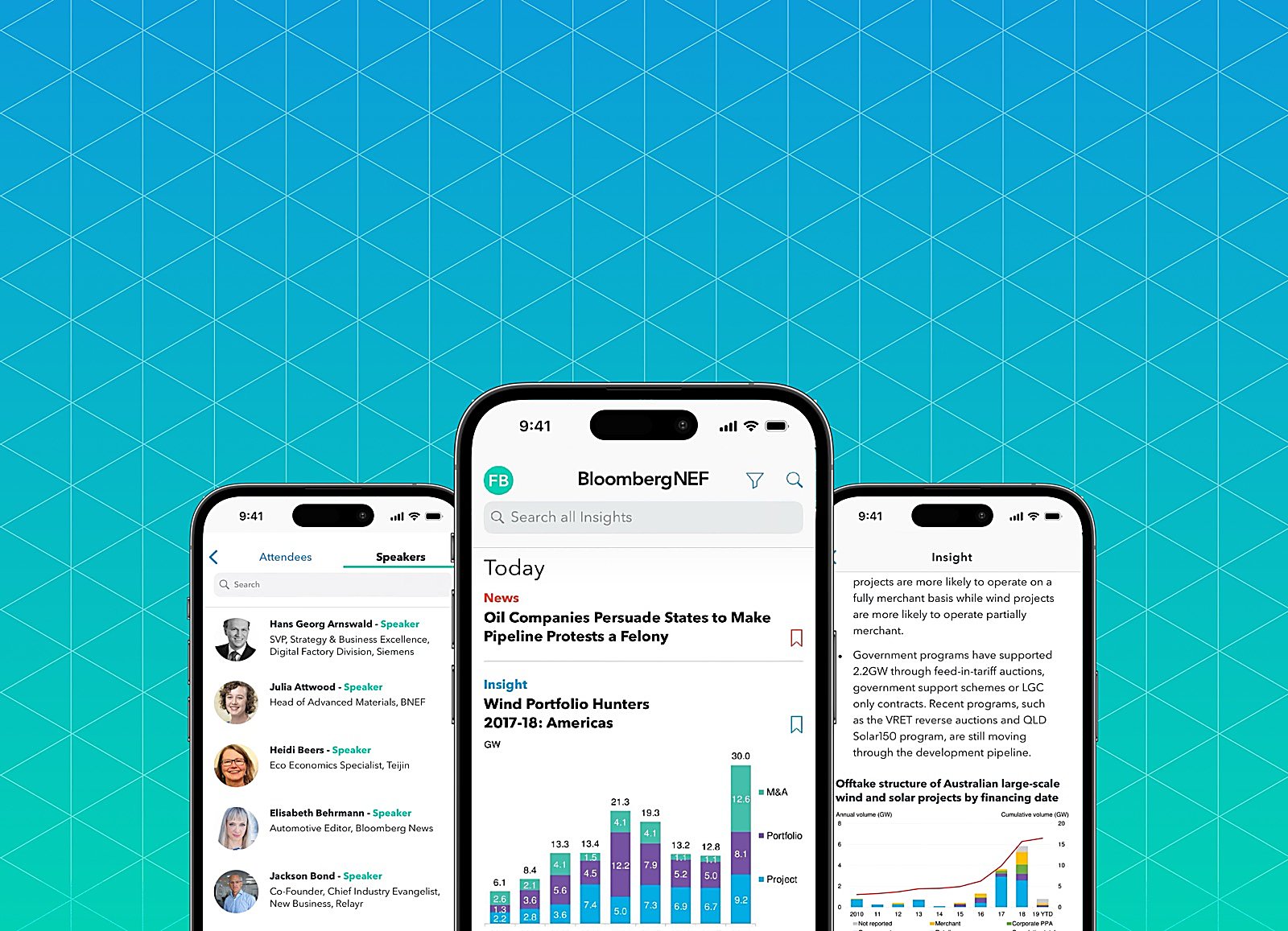 BNEF research feed on iPad