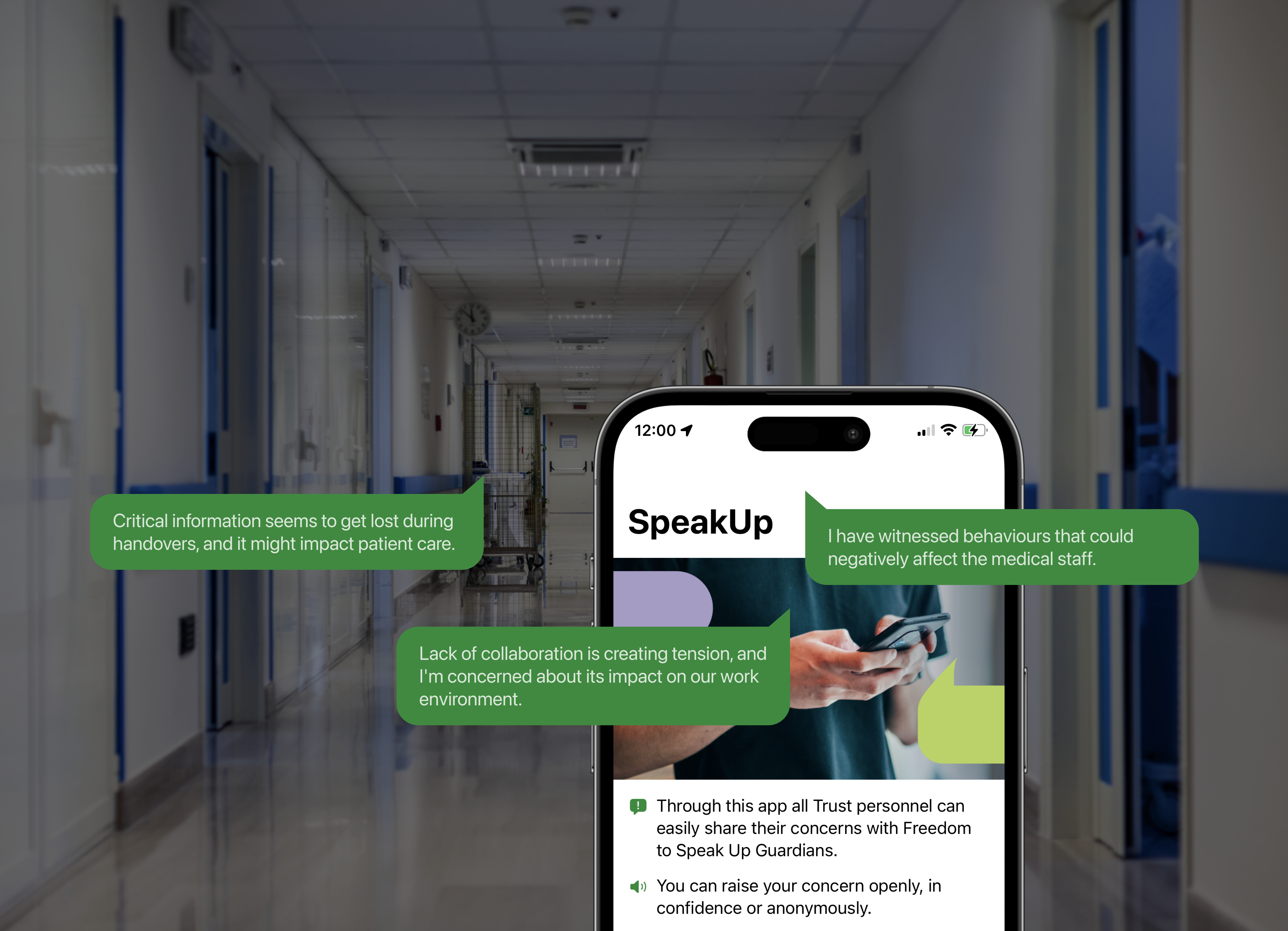 SpeakUp quick-raise screen